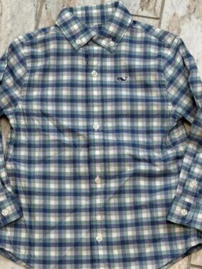 NEW Vineyard Vines boys size 3T Performance blue/white/green button-down shirt